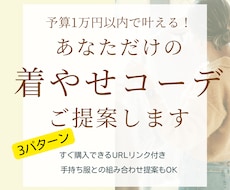 予算１万円以内で着痩せコーデご提案します 【先着５名様限定｜モニター価格】URL付き3コーデのご提案