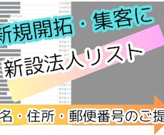 全国対応！起業したての新規法人リストをご提供します がむしゃらな営業もう止めませんか？効率的な営業が出来ます！