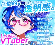 透明感のある「高品質」V体をオリジナル制作します 配信画面/背景/ネームロゴ/離席中/待機中/OP/EDセット