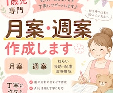 月案・週案・ねらいを丁寧に作成します イメージ1