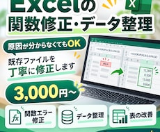 Excelの関数修正・データ整理を代行します イメージ1