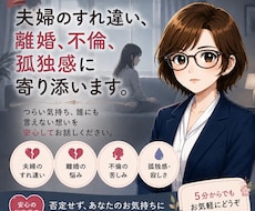 もう限界かも…夫婦の悩み、否定せず受け止めます 夫婦のすれ違い、悔しさや無力感、孤独感に寄り添います。