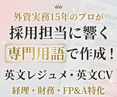 外資転職の英文レジュメを作成・添削します イメージ1