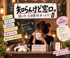 モヤモヤを聞いて頭の中を一緒に整理します イメージ1