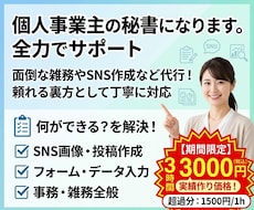 面倒ごと全てまるなげ！個人事業主の秘書になります イメージ1