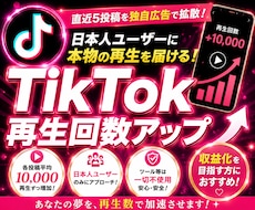 TikTok直近5投稿の日本人再生回数を増やします 直近5投稿~の再生回数を拡散します！独自の広告拡散！