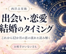 西洋占星術で出会いと恋愛・結婚の時期を占います 恋人がいない方も婚活中の方も。ご縁と恋の転機を読み解きます