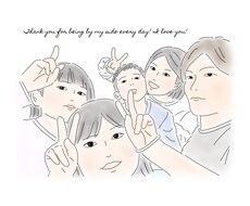 温かいタッチのFamilyイラスト描きます プレゼントにオススメですꪔ̤̮‪ ෆෆ  ̖́-