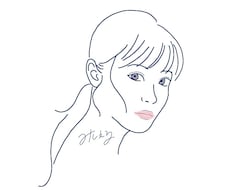 最短当日仕上げ、シンプルな似顔絵を描きます 3色だけ使うシンプルなデザインです