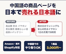 中国語の商品ページを売れる日本語に書き直します イメージ1