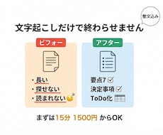 会議録音→文字起こし→要点/ToDoに整理します イメージ1