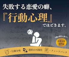 行動心理学に基づいたアドバイスをします なぜか同じ失敗を繰り返す…その無意識の癖を可視化します！