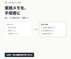 メモから業務マニュアルを1本作ります イメージ1