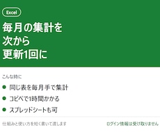 Excelの毎月の集計を自動にします イメージ1