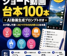 ショート動画台本＋AI動画生成プロンプト提供します ショート動画台本100本＋AI動画生成プロンプト