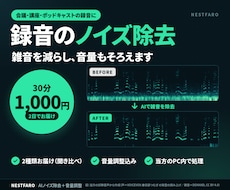 録音をAIでノイズ除去し、音量もそろえます イメージ1