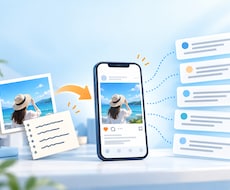 写真やメモからSNS投稿文を5本作成します イメージ1