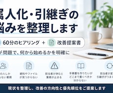 属人化と引継ぎの悩みを整理し改善策を提案します イメージ1