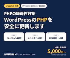 WordPressのPHP脆弱性対策を代行します イメージ1
