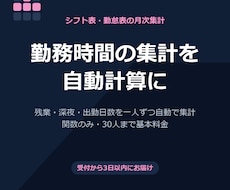 Excelのシフト表・勤怠集計を自動化します イメージ1