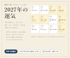 2027年の運勢と月ごとの吉方位・吉日を鑑定します イメージ1