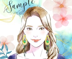 水彩風の美しい「リアル寄り」似顔絵お描きします 【残り4枠限定価格】目を惹く「ビジネスの顔」をお探しの貴方へ