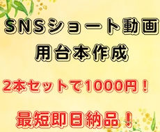 離脱されないショート動画の台本【2本】作ります 縦型ショート動画に特化した台本を圧倒的コスパで作成いたします