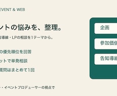 イベントの悩みを単発チャットで整理します イメージ1