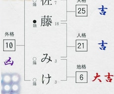 ボリュームの有る、姓名判断をします 年齢や、生年月日は要りません！