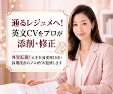 通るレジュメへ！英文CVをプロが添削・修正します イメージ1