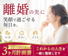 離婚を決めた方の人生再設計を10日間で整理します 悩みっぱなしの状況に、整理と方向性を。10日間伴走+計画書