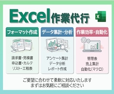 あらゆるExcelの作業を代行します データ集計・分析・グラフを作成いたします！