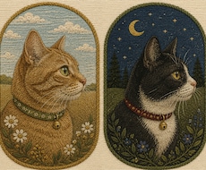 かわいい家族を刺繍風でオシャレに描きます イメージ1