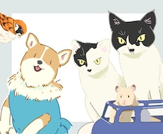 ペットや動物の似顔絵をゆるーいタッチで描きます イメージ1