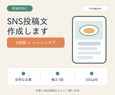 飲食店向けSNS投稿文を作成します イメージ1