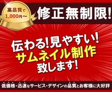 伝わる！見やすいサムネイル画像を制作致します 低価格・修正無制限でご満足頂けるサムネイルを作成します。