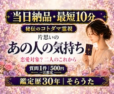 最短１０分　片思いのあの人の本音を霊視します 即日対応　恋愛対象？進展の可能性は？知りたいことを1つ鑑定