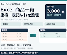 Excel商品一覧の重複・表記ゆれを整理します イメージ1