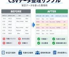 CSVデータをルールに沿って整理・整形します イメージ1