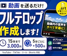 動画のフルテロップ作成します イメージ1