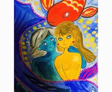 海や動物、女の子をテーマに描いています イメージ1