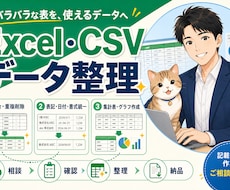 Excel・CSVのデータ整理を丁寧に代行します イメージ1