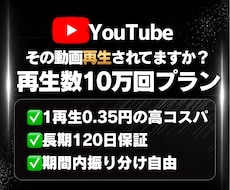 高コスパ｜ YouTube再生数10万回増やします 【最大3ヶ月拡散】✅再生数重視✅120日保証✅振り分け自由