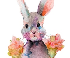 修正無料　動物イラスト（ペット）承ります 動物と植物をコーディネートします