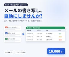 メールの内容をスプレッドシートに自動でまとめます イメージ1