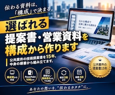 選ばれる提案書・営業資料を構成から作ります 公共案件の技術提案書を15年。中身の順番から組み立てます