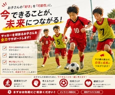サッカー選手を目指すお子さんをサポートします サッカー選手を目指す子供を育てる為に！