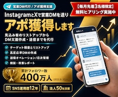 インスタグラムとXで営業DMを送りアポ獲得します リスト作成から文面・送信100件・報告まで込み