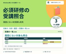 受講履歴から研修の未受講と期限切れを出します イメージ1