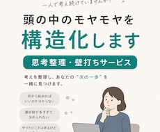 思考を整理し次の一歩を一緒に見つけます 頭の中のモヤモヤを構造化します